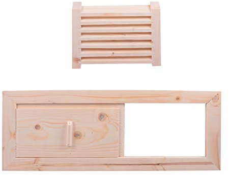 Vaguelly Juego de de Ventilación de Madera para Sauna Rejilla de Ventilación de Instalación Accesorio de Sauna 1 Juego