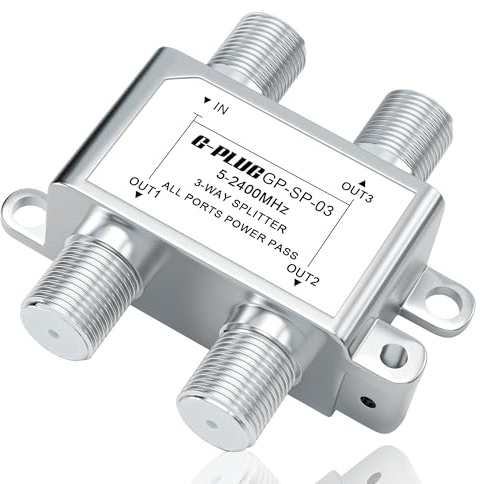 G-PLUG SAT Verteiler 3-fach - Premium Satelliten Splitter für TV & Radio, HDTV/UHD 4K, DVB-S/S2, DVB-T/T2, DVB-C/C2, Robustes Gehäuse, 3 Ausgänge, Einfache Installation