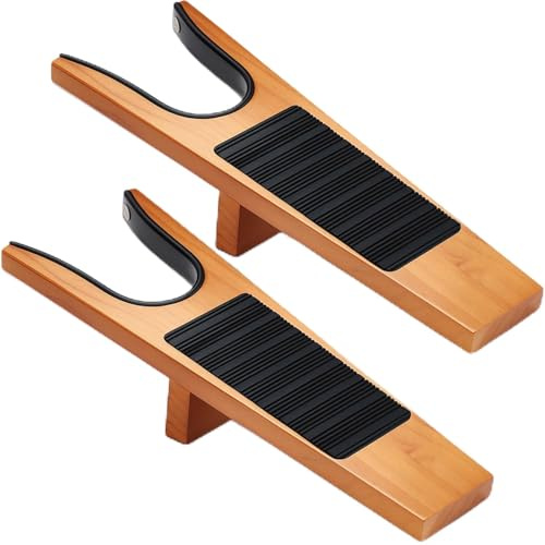 SiliFine 2 Pack Boot Jack Wood Remover for Cowboy Wader Work Boot Jack for Men Women Easily Without Bending over (Brown of 2 Pcs)