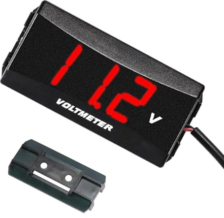 Monitor della batteria da 12 V: tester di tensione digitale impermeabile, misuratore di potenza con display a LED, design affidabile di lunga durata, voltmetro di facile lettura per sistemi elettrici