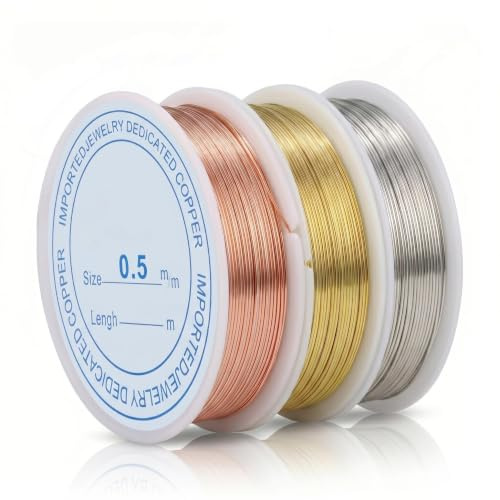 3 Pack Jewellery Wire Flexible Copper 0.5mm Tarnish Resistant