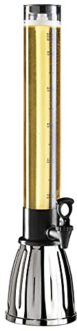 OGGI Beer Tower 88oz - Beverage Dispenser with Spigot & Ice Tube, Margarita Tower, Mimosa Tower, Perfect Drink Dispensers for Parties, Drink Tower, Holds 6 Pints of Beer – Stainless