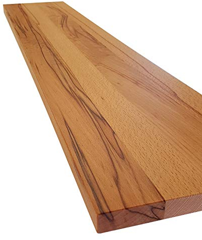 Schweberegal Wandsteckboard Regal Ablage Holz massiv mit verdeckten Trägern - Tiefe:20cm Stärke:25mm - Verschiedene Holzarten - Wandboard Livingboard Regal Wandbord (Kernbuche, 50cm)