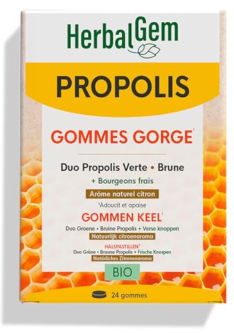 HerbalGem Propolis Large Spectre Gommes Bio 24 Gommes
