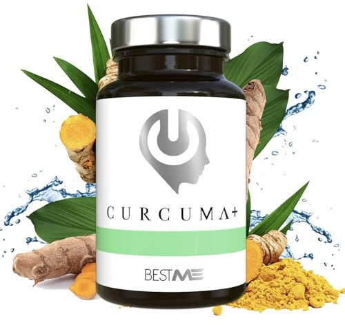 Cúrcuma Curcumina con Pimienta Negra y Piperina X8 Absorción Cursol (Máxima Potencia) Efecto Antioxidante y Digestivo, 60 Cápsulas 100% Naturales y sin Aditivos (Cúrcuma+)