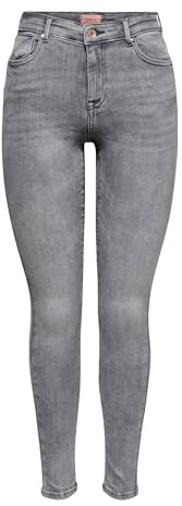 Only ONLPower Life - Jeans Skinny da Donna, con Push up Medio, Denim Grigio., L