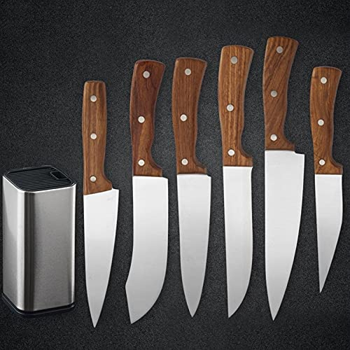 Outil de cuisine Couteaux en acier inoxydable Ensemble 6 '' 7 '' 8 '' POUCE Titulaire du support de support de couteau de rangement de l'abattage de pêche couteau (Color : A 7PCS SET)
