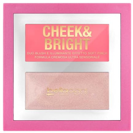 bellaoggi CHEEK&BRIGHT-Palette blush&illuminante in crema-PINK SHY, 5g