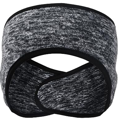 Volumoon Winter Ohrenwärmer, Warm Headband, Damen Herren Sport Laufen, Elastische Ohrenwärmung, Fleece Stirnband, beim Jogging, Laufen (Grau)