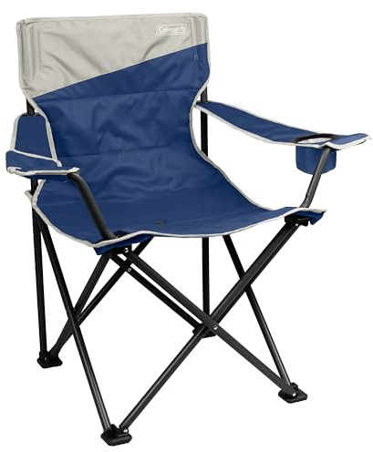 Coleman Big-N-Tall Camping Chair with Cup Holder & Side Pocket, Water-Resistant XL Outdoor Seat Supports up to 600 lbs, Great for Camping, Tailgating, Firepits, Patio, & More