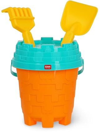 Legami - Secchiello Spiaggia Bambini, Set da Spiaggia con Secchiello, Paletta, Rastrello, Formine, Gioco da Spiaggia per Bambini, Ragazzi, Adulti