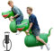 QPAU Aufblasbarer Hüpf Dinosaurier 2 Stück mit Handpumpe, Hochbelastbar Riese Hüpfende Pal, 220lbs Tragfähigkeit, Hüpftier Hopper Spielzeug, Innen Außen Hüpfpferd, für Mädchen Jungen im Alter von 5+