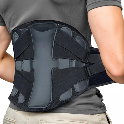 Fascia lombare supporto schiena (ergonomic). Fascia lombare posturale spalle e schiena: schiena dritta. Fascia elastica lombare - mal di schiena. Cintura Lombare ortopedica con 5 supporti (XL)