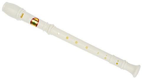 Swiixxer FlûTe à Bec FlûTe à 8 Trous en Plastique Blanc Cassé avec Bâton de Nettoyage