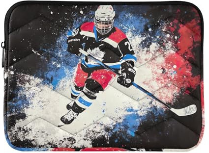 Sac d'ordinateur portable pour femmes, sac de transport mince pour ordinateur portable cool joueur de hockey sac de transport housse pour ordinateur portable