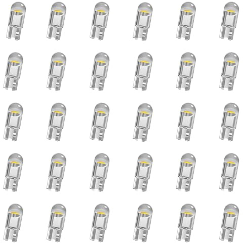 SUCANY W5W LED,12V T10 LED COB Bombilla,194 2825 175 192 168 501 Wedge Lampara para Coches 6000K(Xenón Blanco),LáMparas De MatríCula De Coche, Luces Laterales, PosicióN, Luz De CortesíA(30 Piezas)