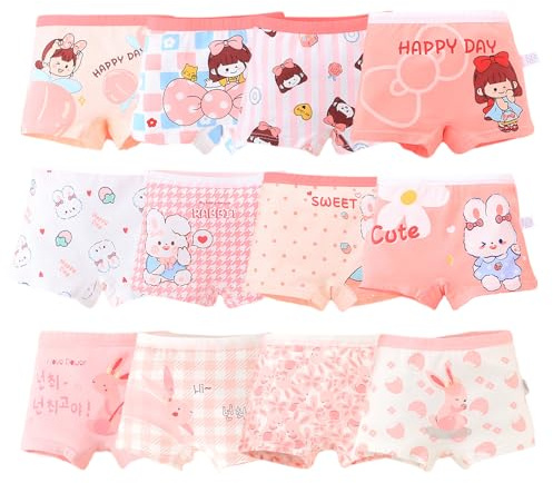 Tolmaiertu Culotte Filles Coton Confort Slips Shorty Panty Petites Filles Assorties Culottes 2-14 Ans (12 Pièces)