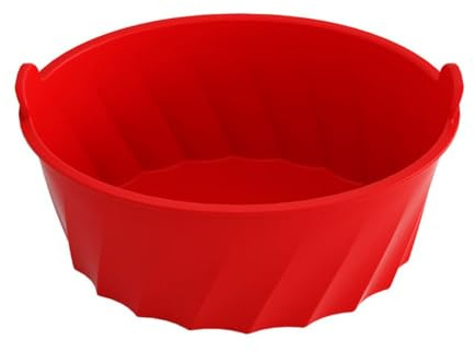 MoSundi Reusable Silicone Slow Cooker Liner for 6-8 Quart Oval Crock Pot, Dishwasher Safe, Heat Resistant to 440°F, Fits 6/7QT Models, Black red