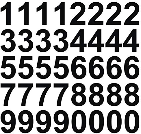 kleb-Drauf | 40 Zahlen, Höhe je 10 cm | Schwarz - matt | Wandtattoo Wandaufkleber Wandsticker Aufkleber Sticker | Wohnzimmer Schlafzimmer Kinderzimmer Küche Bad | Deko Wände Glas Fenster Tür Fliese