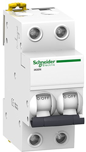 Schneider Electric A9K17206 Interruptor Automático Magnetotérmico, Ik60N, 2P, 6 A, Curva C