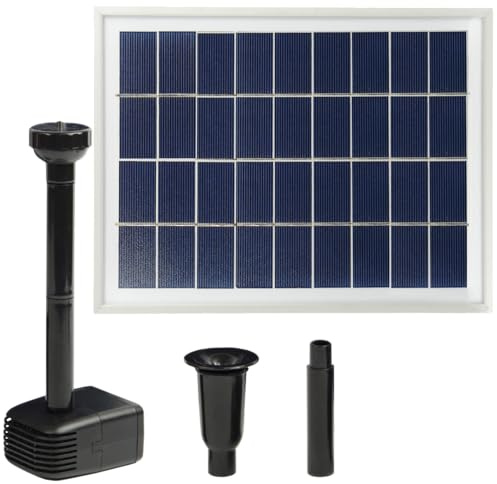 Solar Teichpumpe Solar Springbrunnen Solar Wasserspiel Solar-Teichpumpen-Set für den Gartenteich Solarpanel im stabilen Alu-Rahmen