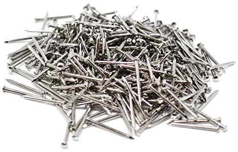 Design61 Clavos de cabeza redonda, 1,4 x 20 mm, latón niquelado, 100 g (aprox. 370 unidades)