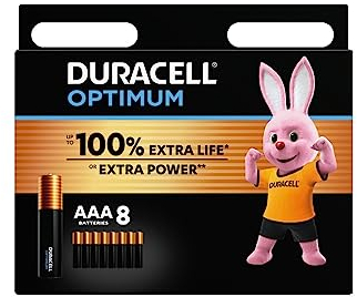 8 x Duracell AAA Optimum (1 Blister with 8 Batteries) 8 Batteries (MX2400/Mini Stilo/Micro)
