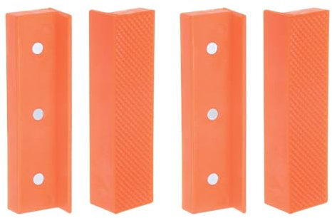 sourcing map Set di 2 ganasce magnetiche da 10,2 cm, con scanalature in morbido nylon, multiuso, protezione per la lavorazione del legno, gioielli e impianti idraulici, giallo