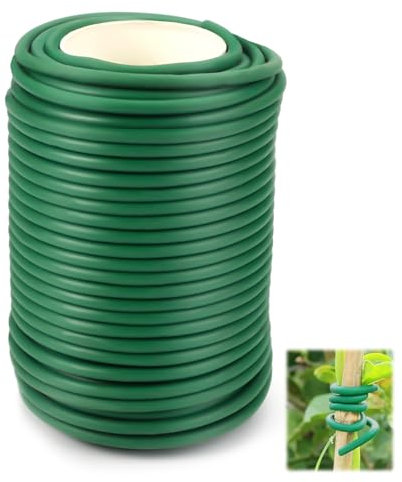 Fil de Fer Jardin Fil Jardinage Vert de Attache Plante Liens de Jardinage pour Ligatures Fil de Serrage pour Jardin pour Attache Plante Tomates Grimpante 3,5mm X 20m Liens Végétaux Torsadés