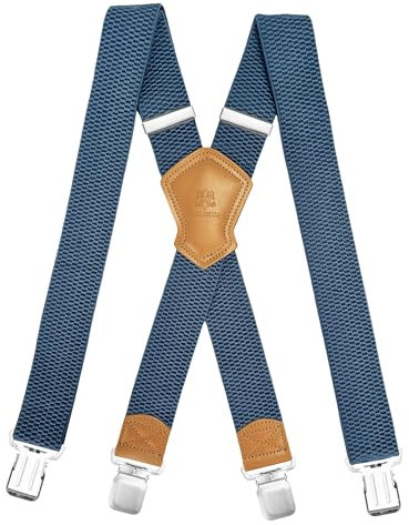 SULIHUA Hosenträger für Herren,Hosenträger, 4cm breit, lang X-förmig, verstellbar und elastisch, 4 robuste Metallclips für Herren- und Damenarbeitskleidung, Jeans, Hosen