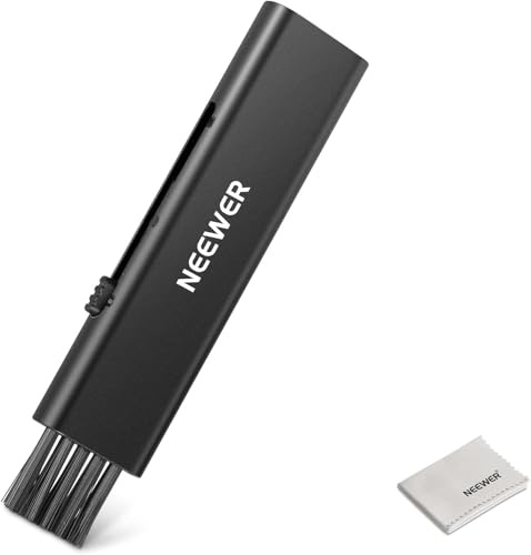 NEEWER 2-i-1 rengöringsset för kameralinser, 1 x rengöringsborste 1 x rengöringsduk, för DSLR-kamera, elektronik, smartphones och surfplattor, HM-45