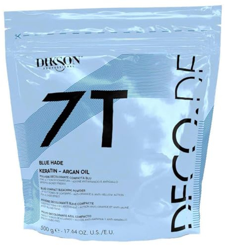 Dikson Professional Blu Hade 7T - Polvo decolorante azul con queratina y aceite de argán, 500 g, acción anti-amarillo y antorange