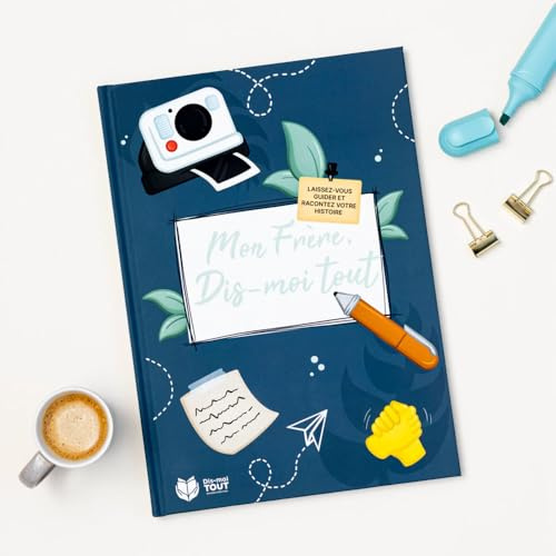Livre Mon frère, dis-moi tout : raconte ton histoire, partage souvenirs et fous rires – +100 questions à remplir – idée cadeau originale pour anniversaire, Noël ou moment complice entre frères.