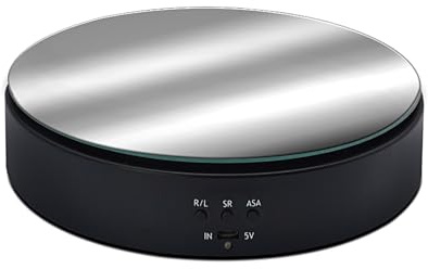 Base Girevole Elettrica, Piatto Girevole Elettrico A 360° per Prodotti Fotografici, Gioielli, Torte, Modelli 3D, Copertura per Specchio(Black,14cm/5.5in)