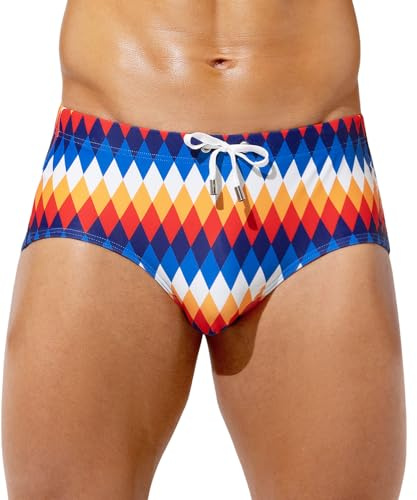 Casey Kevin Bañador Hombre Slip de Natación Estampado Bañadores Hombre Secado Rápido para Vacaciones, Playa, Piscina, Deportes Acuáticos