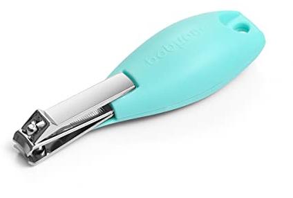 Babyono Tagliaunghie per neonati e bambini, forbici per unghie per piccole unghie, con manico ergonomico, in acciaio inox (turchese)