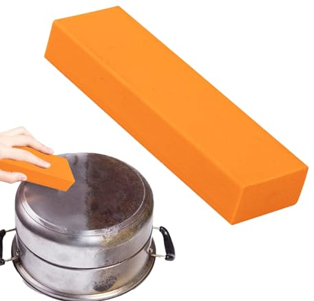 Holdes Rust Erasers for Metal - Rubber Stainless Steel Scratch Eraser - Stainless Steel Knives Rust Decontamination Artifact, Dirt and Stains Remover Kitchen Tool Orange Color