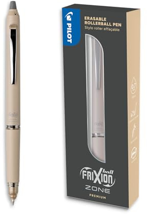 PILOT - Frixion Ball Zone Beige i presentförpackning - Premium raderbar indragbar penna med raderbart bläck - Påfyllningsbar och ergonomisk rollerballpenna - svart bläck - medium spets