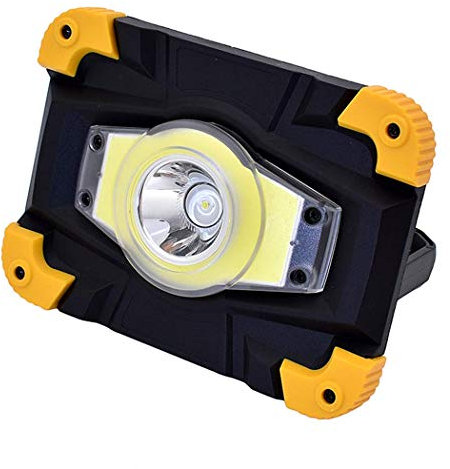 CAFIEDR 10W LED FloodLight, USB Rechargeable Work Light, Portable Camping Light, IP65 Waterproof Construction Spotlight, 4 Lighting Mode, Car Traveling Hiking Fishing