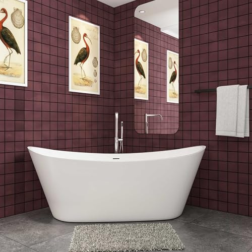 Skybathroom White Acrylic Bathtub 1700X720MM Double Ended Freestanding Modern Shower Bathroom