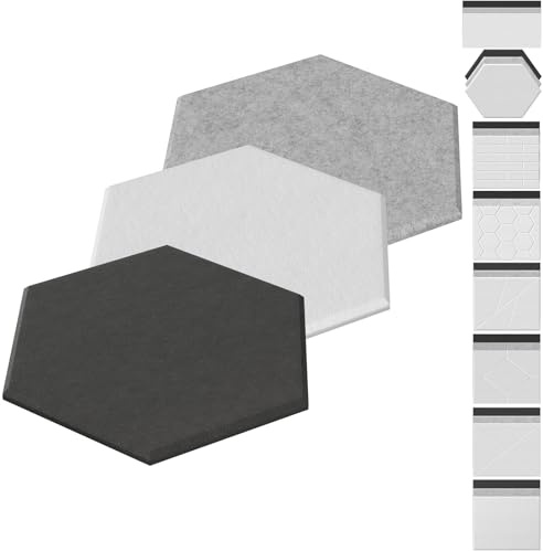 UISEBRT Paneles acústicos 3D autoadhesivos, insonorizados, absorbentes acústicos, paneles de pared, aislamiento acústico, revestimiento de pared para habitaciones tranquilas, tratamiento acústico