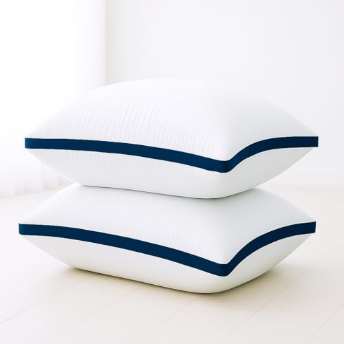 Luxury Pillows 2 Pack Hotel Quality Bed Pillow Ideal for Stomach, Back Support, Firm and Side Sleepers Down Alternative Premium Filled Hotel Pillows 2 Pack Hypoallergenic Soft Pillow for Neck