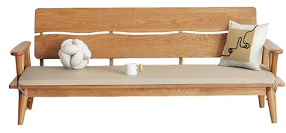 EBETA Bankauflage Outdoor Sitzauflage Bankkissen Wetterfest Gartenbank Sitzkissen waschbar, 5cm dick Bankpolster Bezug abnehmbar Gartenmöbel (Khaki, 140 * 50 * 5 cm)