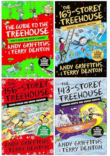 Treehouse Series 11-14 Collection 4 Books Set By Andy Griffiths (The Guide to the Treehouse, The 169-Storey Treehouse, The 156-Storey Treehouse & The 143-Storey Treehouse)