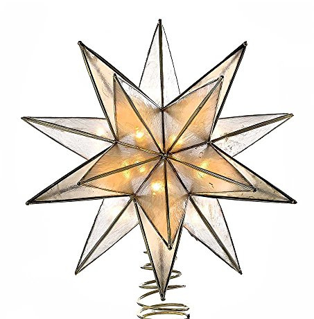 Kurt Adler UL3135 Gold Sputnik Capiz Treetop