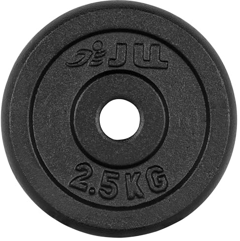 JLL Cast Iron Weight Plates, Fit Standard 1 Barbells and Dumbbells, Ideal for Home and Commercial Gyms - 2.5kg Pair