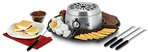 Kalorik 2-in-1 Smores Maker, with Chocolate Treat Fondue Melt Feature, Includes Fork and Tray Set, Stainless Steel