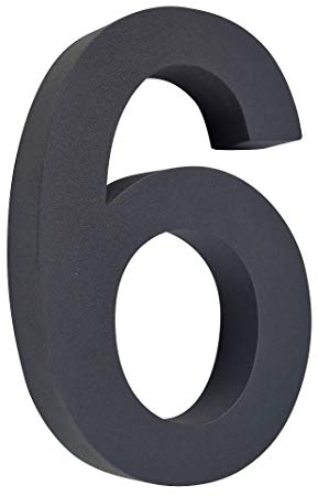 3D Hausnummer 6 schwarz Edelstahl V2A Höhe 20cm rostfrei witterungsbeständig inkl. Montagematerial erhältlich 0 1 2 3 4 5 6 7 8 9 a b c d