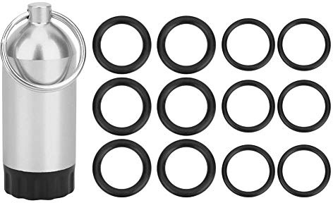 Keen so Mini bombola di stoccaggio bombola + O-Ring, bombola da Sub Cilindro di Tenuta Anello di Tenuta O-Ring Mini bombola di stoccaggio bombola OR-MT02(Argento)