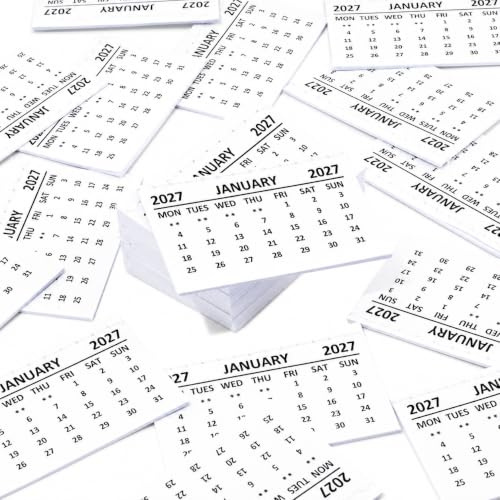 2027 Mini Calendar Tabs Month to View Tear Off Pads (Pack of 20)